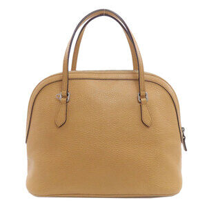Gucci embossed logo Tan Brown Dome satchel features